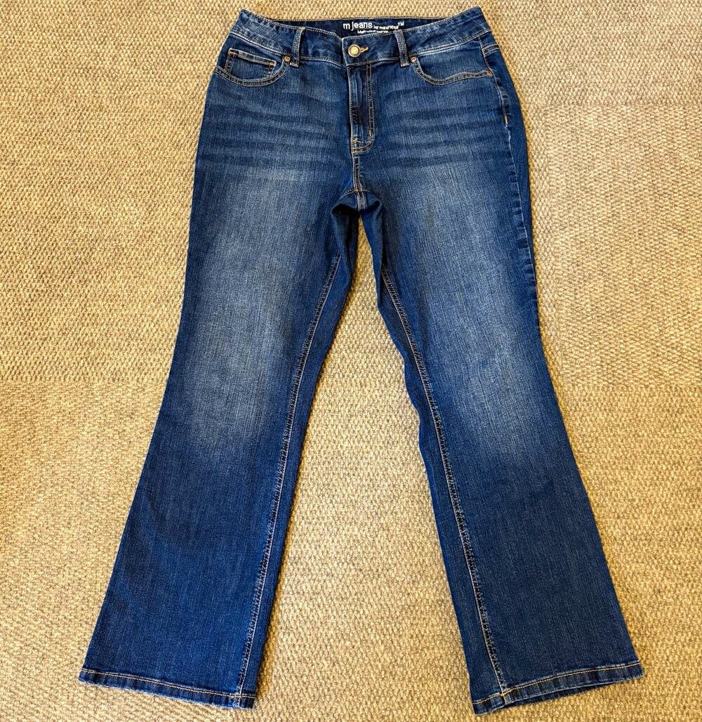 Size 12 Short Maurices M Jeans Women Bootcut Dark Wash Stretch Denim
